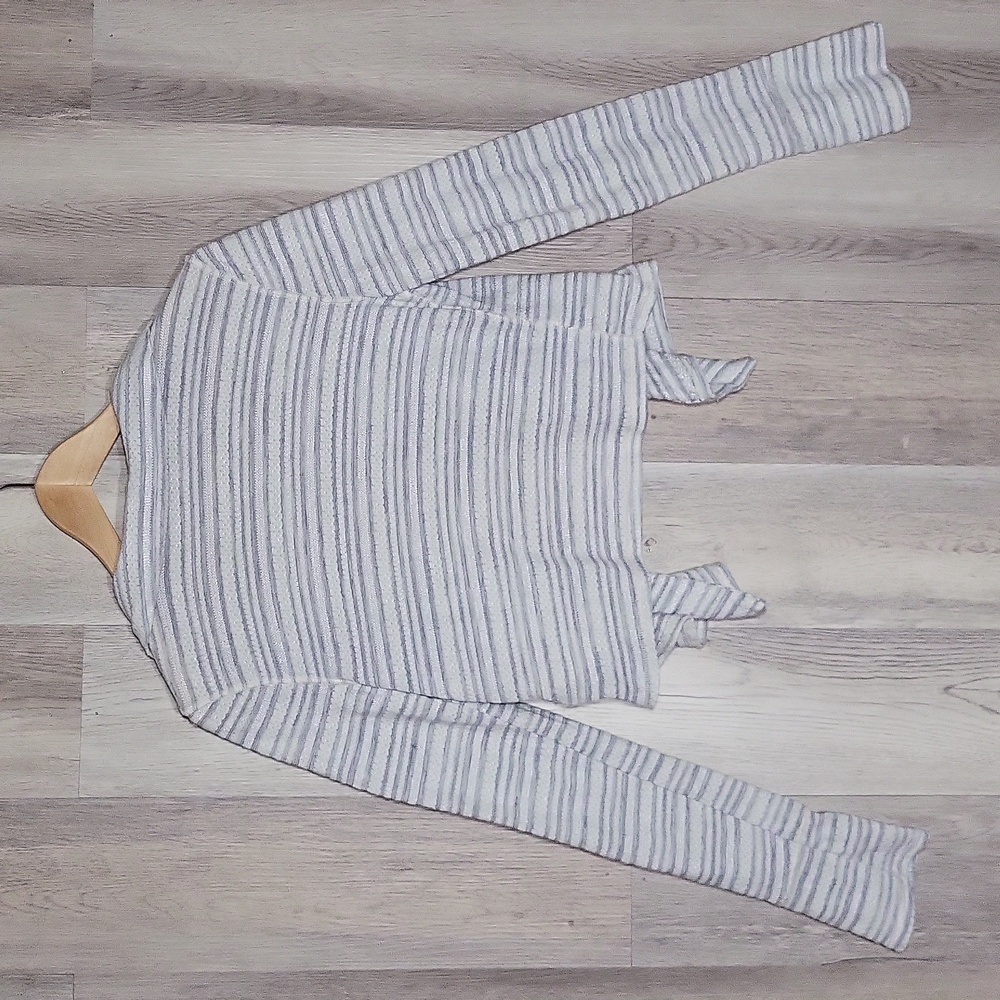 Free People Womens Medium Cropped Open Front Cardigan‎ Stripe Metallic Eloise - Picture 5 of 8